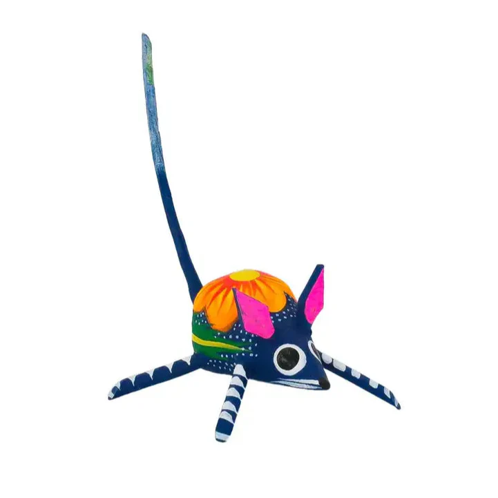 Hand Painted Mouse Wooden Figurine - Image 3