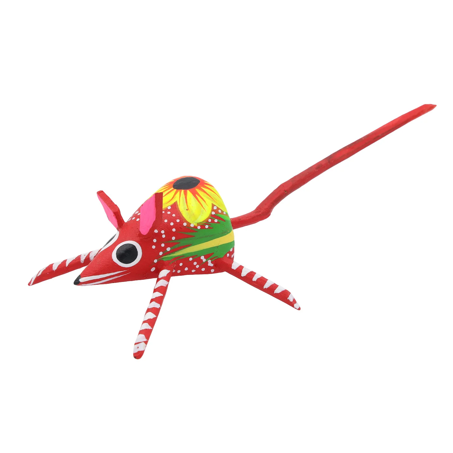 Hand Painted Mouse Wooden Figurine - Image 4