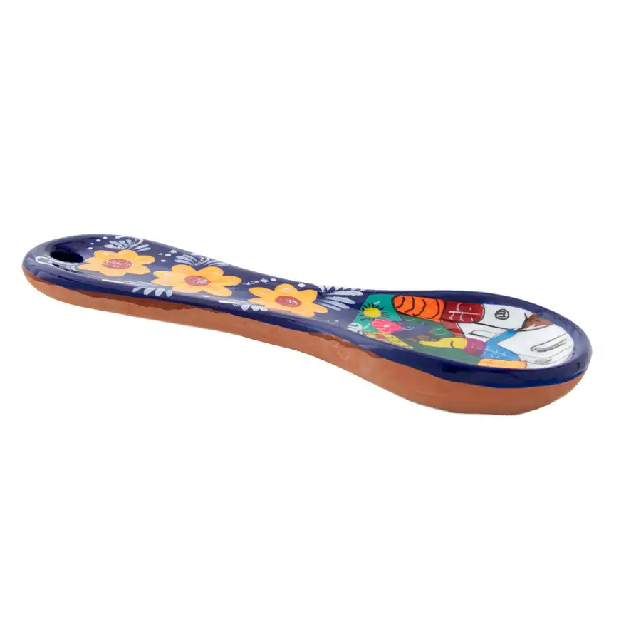 Hand-Painted Xalitla Clay Decorative Spoon Rest - Image 3