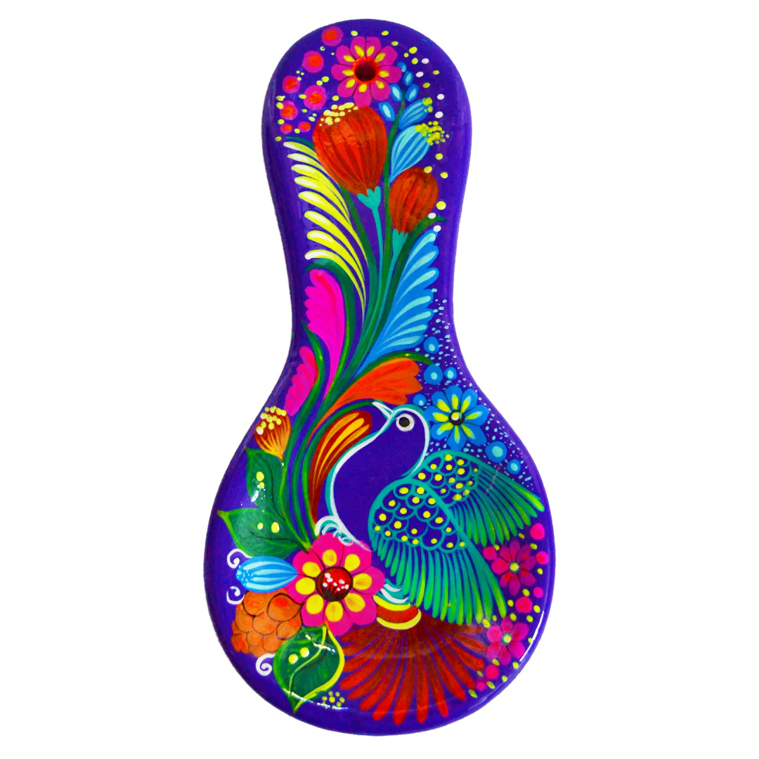 Hand-Painted Xalitla Clay Decorative Spoon Rest - Image 5