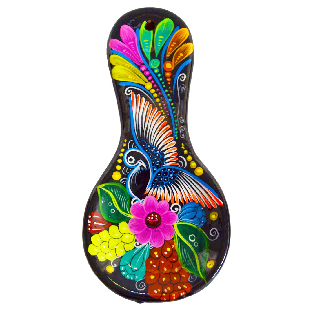 Hand-Painted Xalitla Clay Decorative Spoon Rest - Image 6