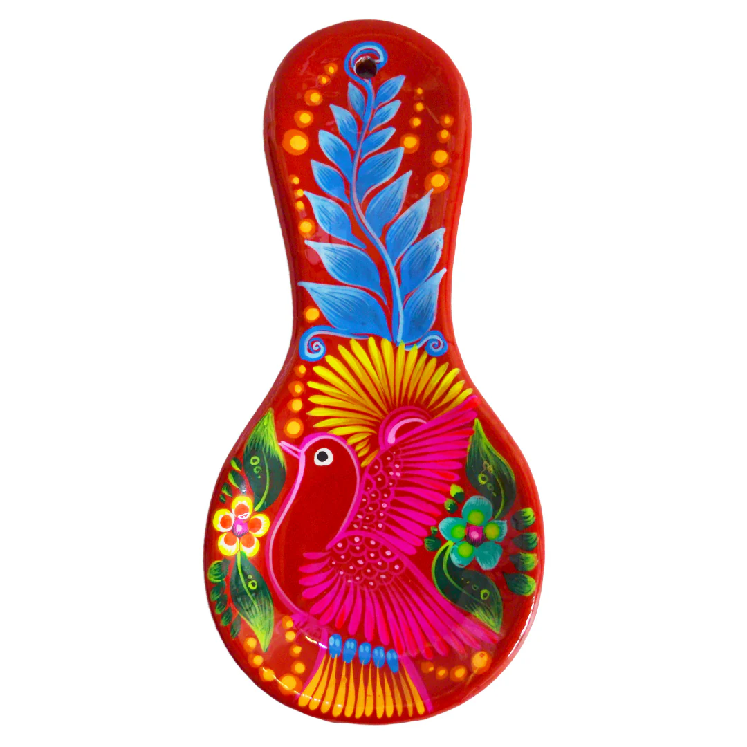 Hand-Painted Xalitla Clay Decorative Spoon Rest - Image 8