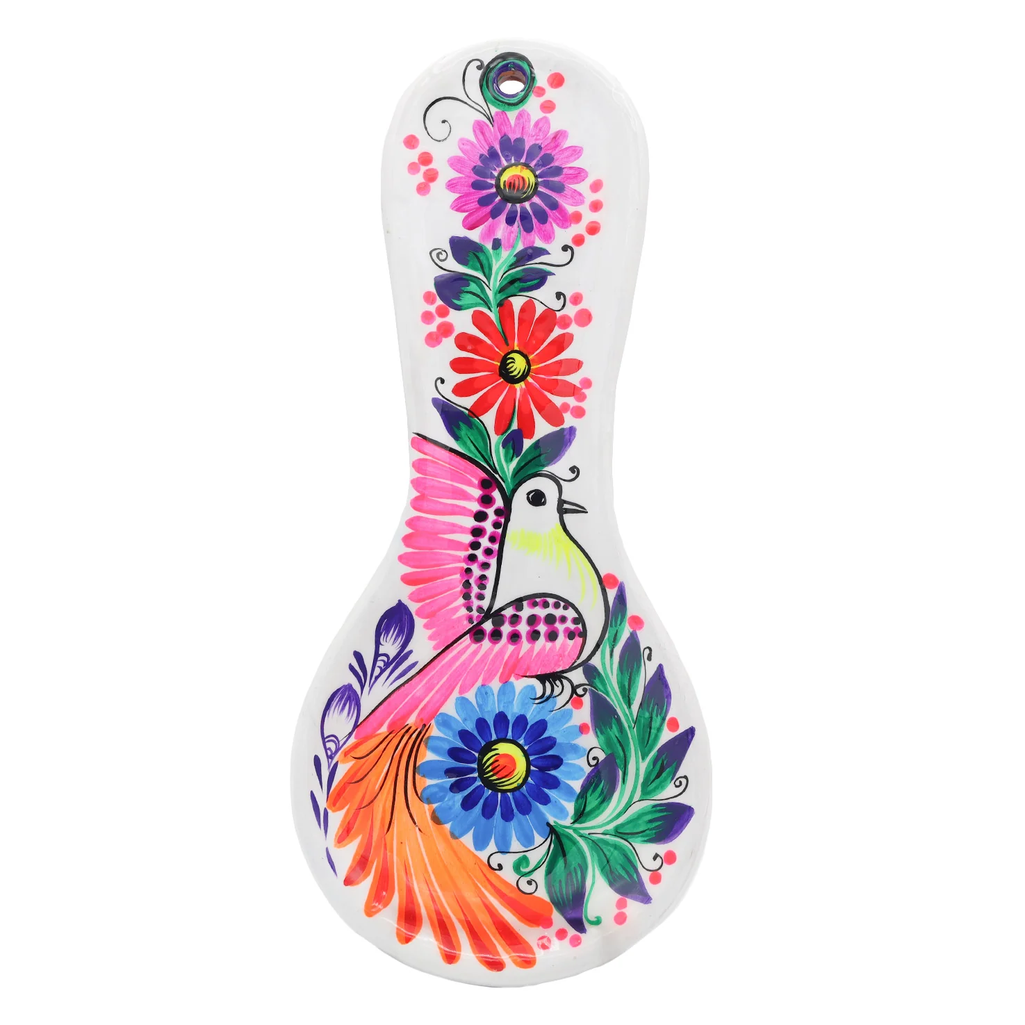 Hand-Painted Xalitla Clay Decorative Spoon Rest - Image 9