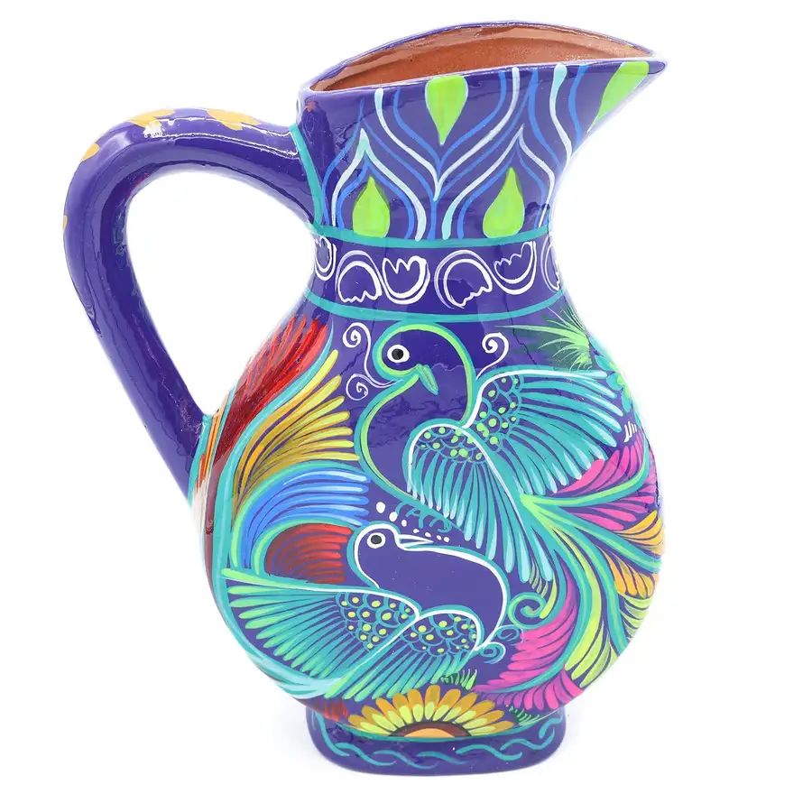 Hand-Painted Xalitla Clay Pitcher - Image 12