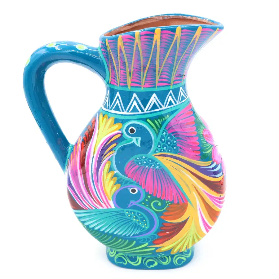 Hand-Painted Xalitla Clay Pitcher - Image 18