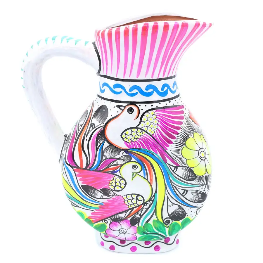 Hand-Painted Xalitla Clay Pitcher - Image 19