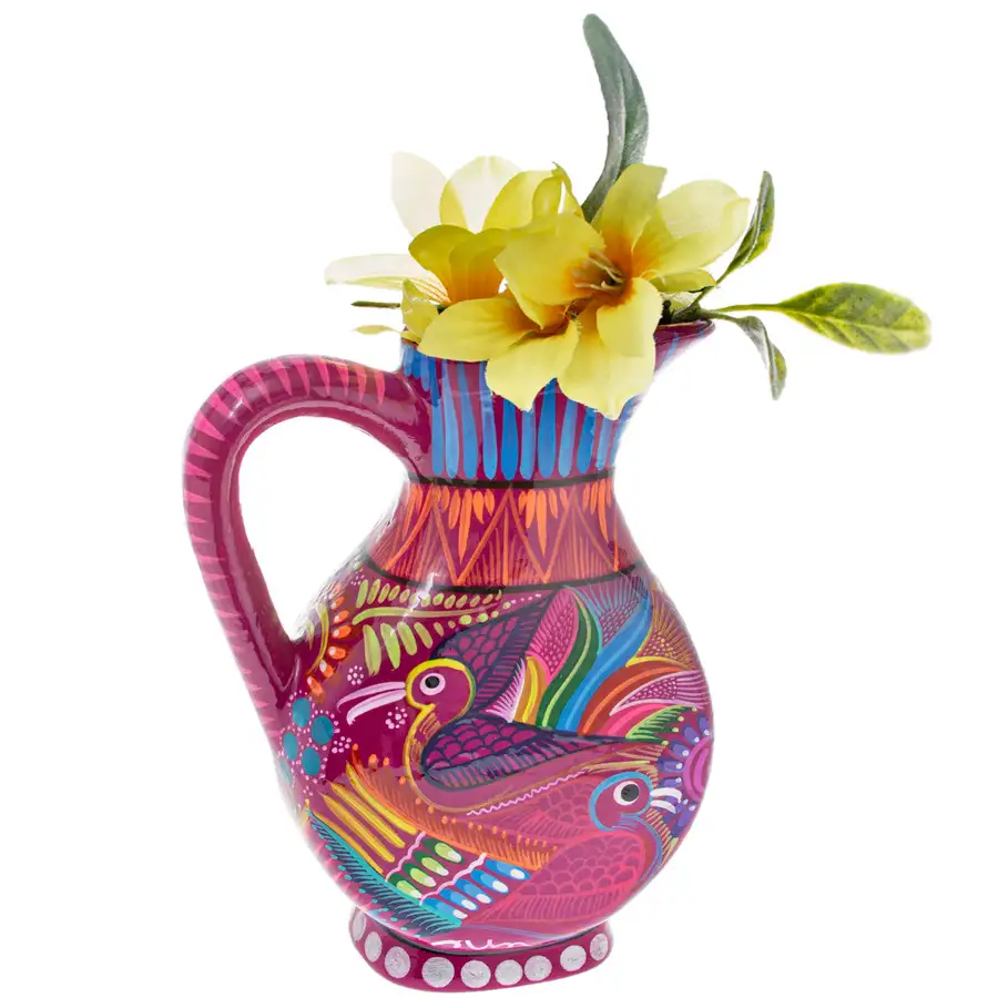Hand-Painted Xalitla Clay Pitcher - Image 4