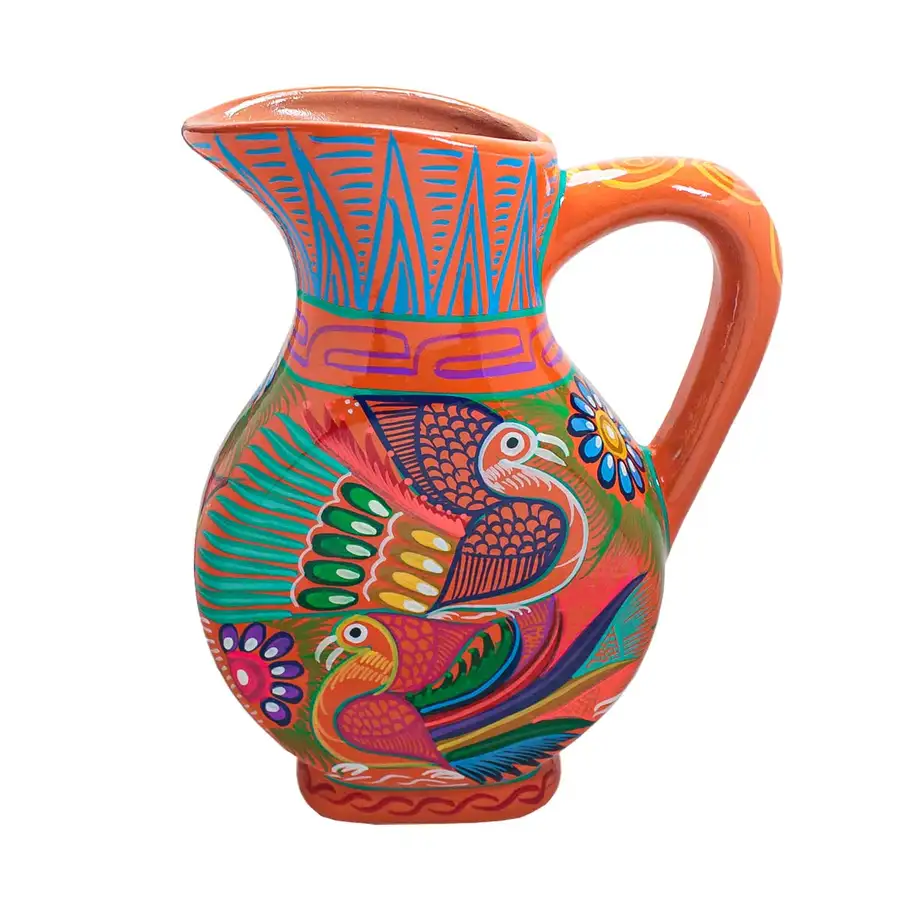 Hand-Painted Xalitla Clay Pitcher - Image 6
