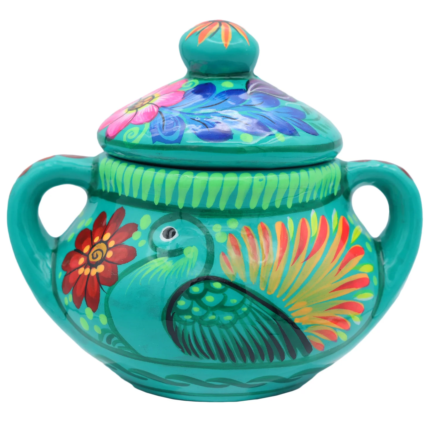 Hand-Painted Xalitla Clay Sugar Bowl - Image 11