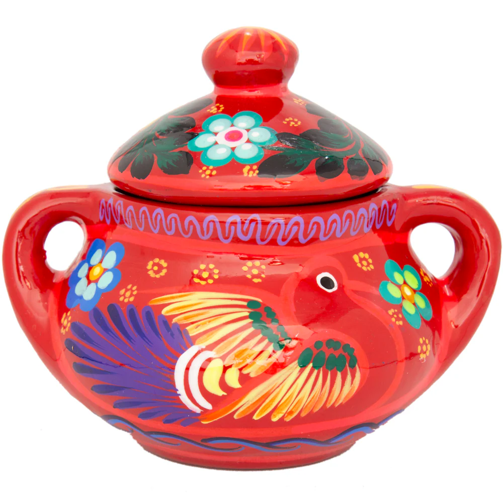 Hand-Painted Xalitla Clay Sugar Bowl - Image 13