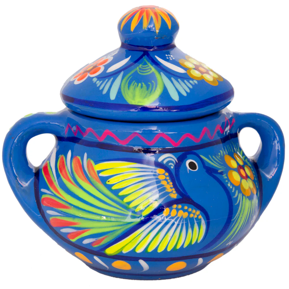 Hand-Painted Xalitla Clay Sugar Bowl - Image 14