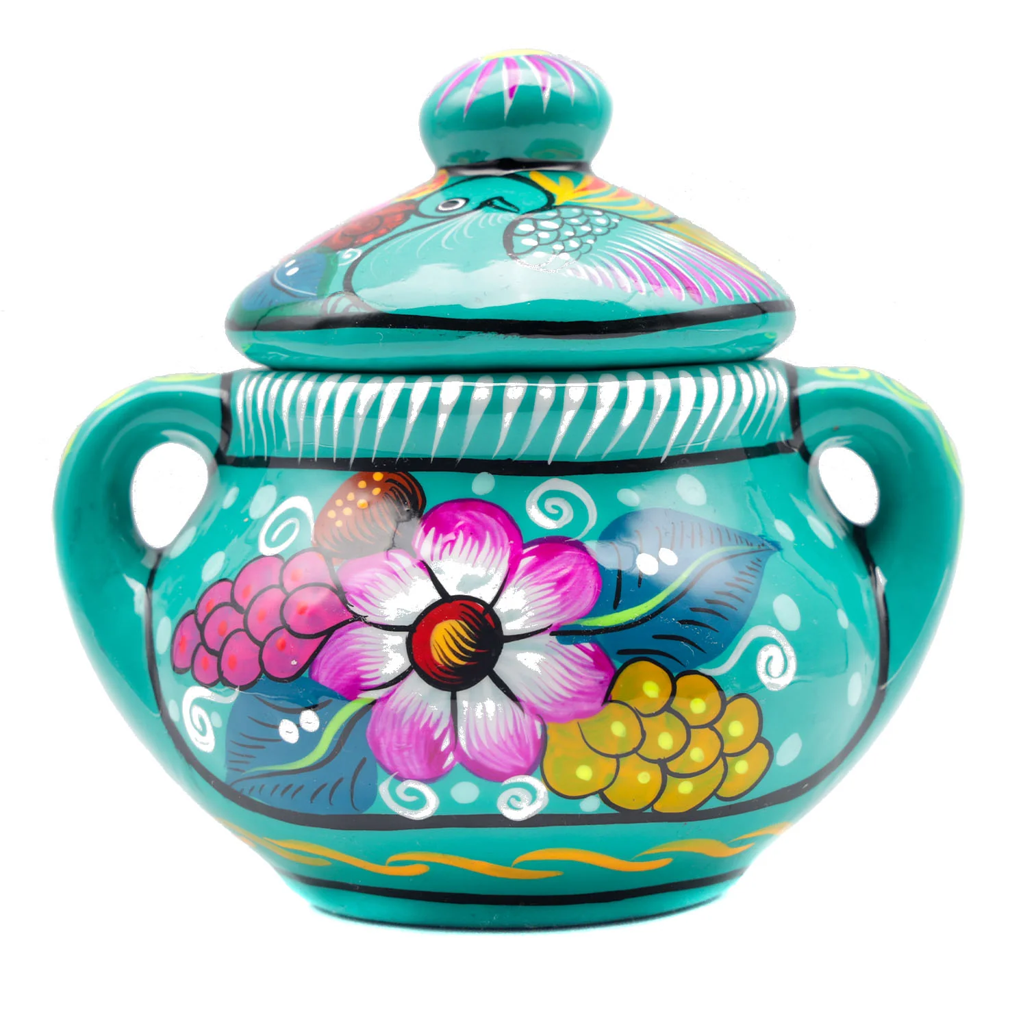Hand-Painted Xalitla Clay Sugar Bowl - Image 6