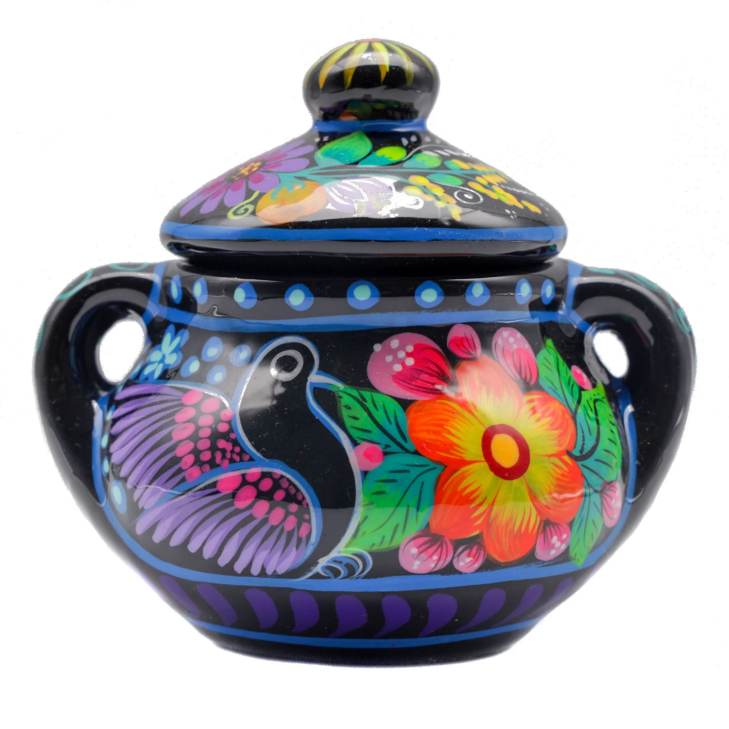 Hand-Painted Xalitla Clay Sugar Bowl - Image 7