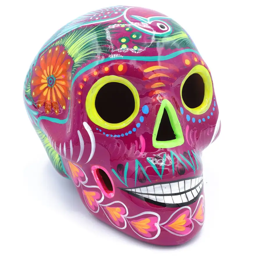 Large Hand Painted Xalitla Clay Sugar Skulls - Image 12