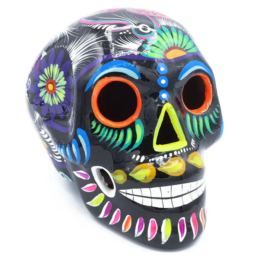 Large Hand Painted Xalitla Clay Sugar Skulls - Image 13