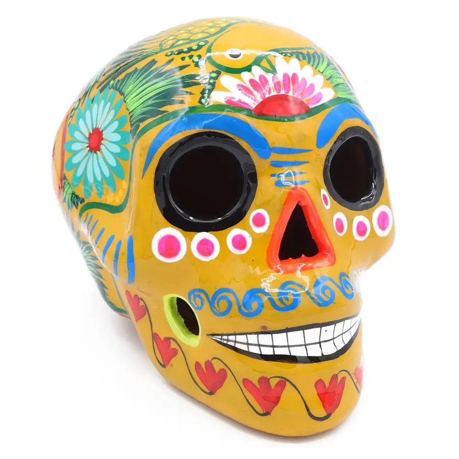 Large Hand Painted Xalitla Clay Sugar Skulls - Image 16