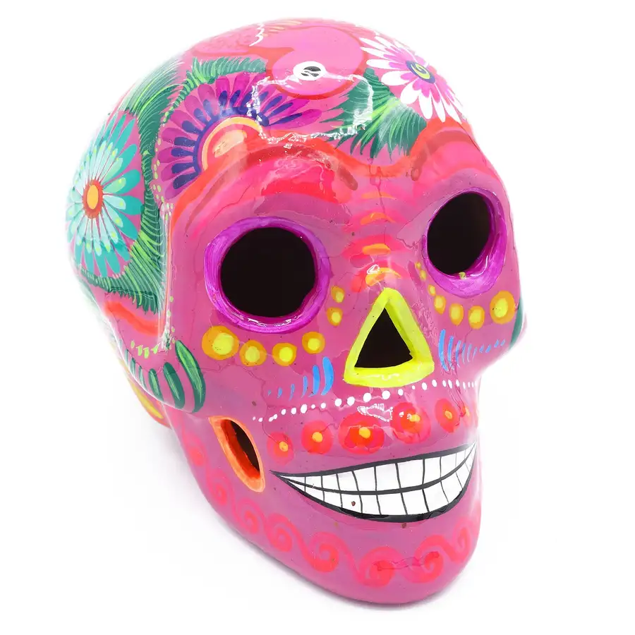Large Hand Painted Xalitla Clay Sugar Skulls - Image 17