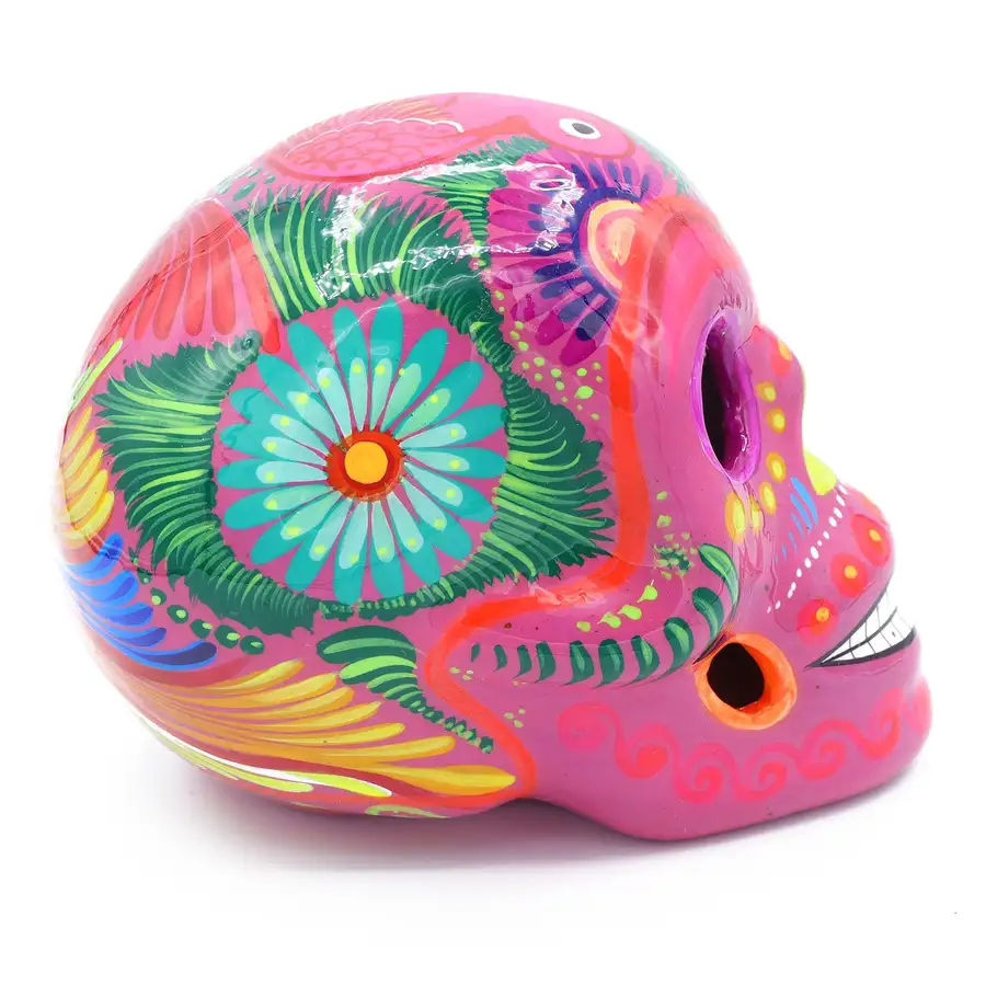 Large Hand Painted Xalitla Clay Sugar Skulls - Image 19