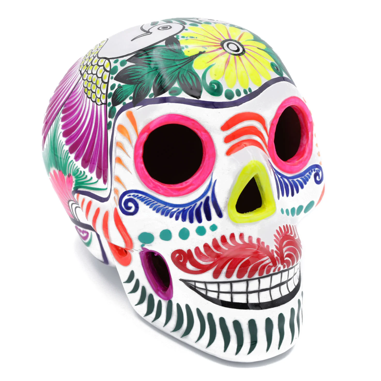 Large Hand Painted Xalitla Clay Sugar Skulls - Image 21