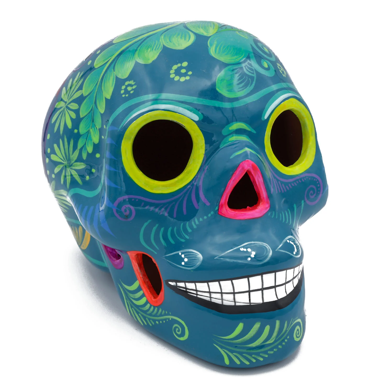 Large Hand Painted Xalitla Clay Sugar Skulls - Image 22