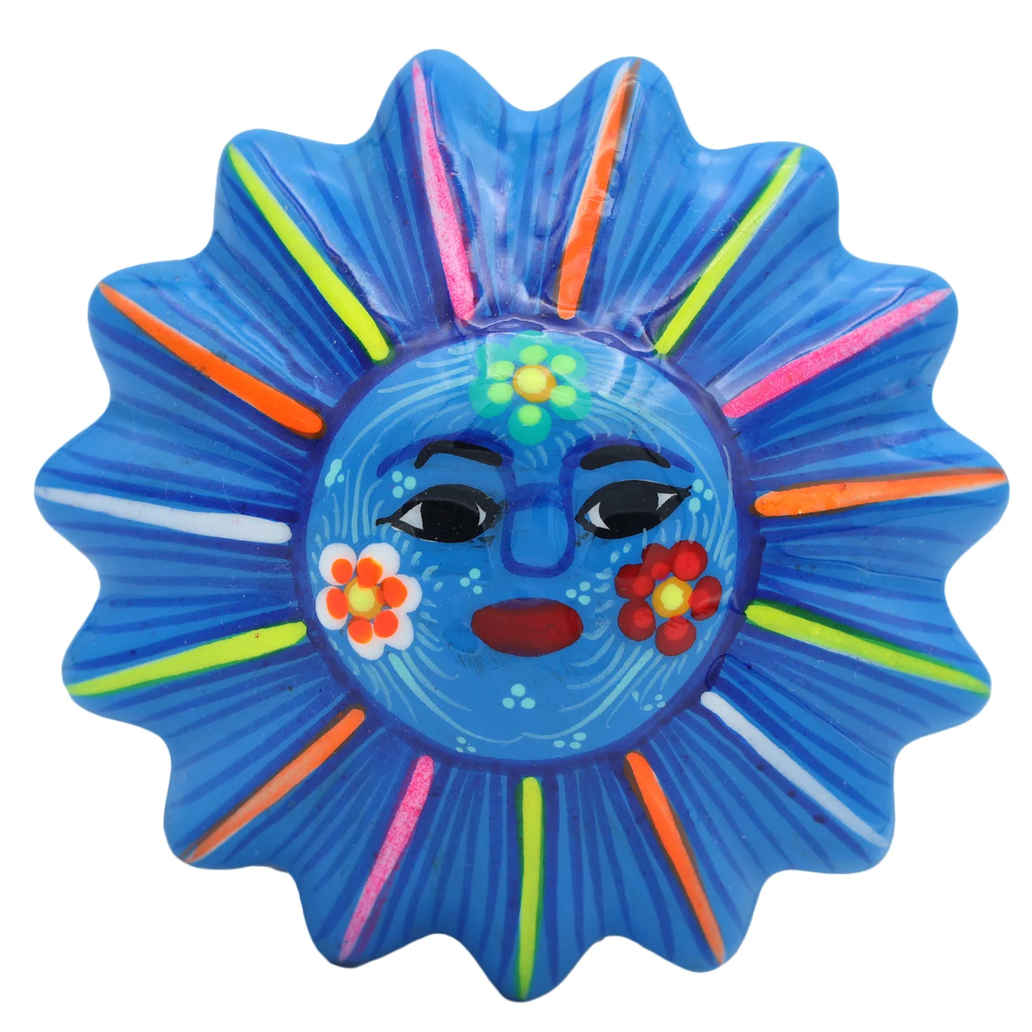 Hand-Painted Xalitla Sun Clay Trinket/Jewelry Box - Image 12