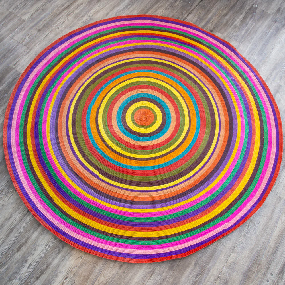 Handwoven Palm Round Area Rug (59" diameter) - Image 11
