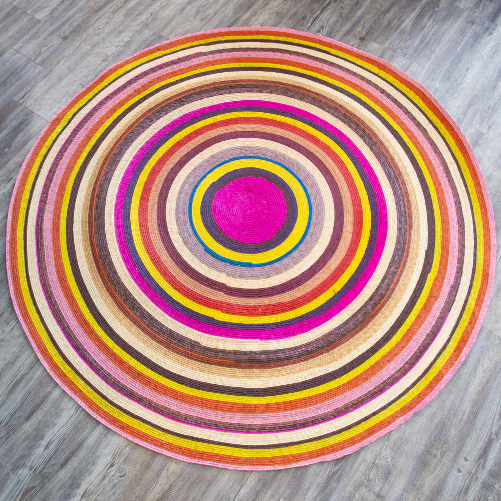 Handwoven Palm Round Area Rug (59" diameter) - Image 12