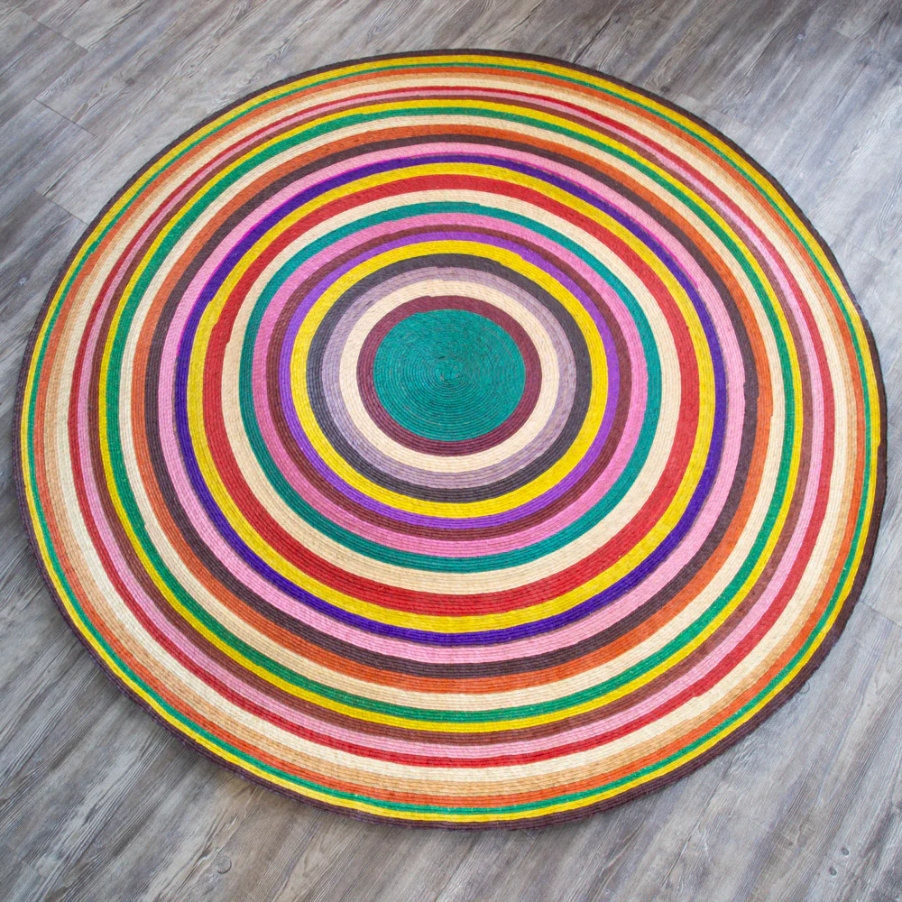 Handwoven Palm Round Area Rug (59" diameter) - Image 13