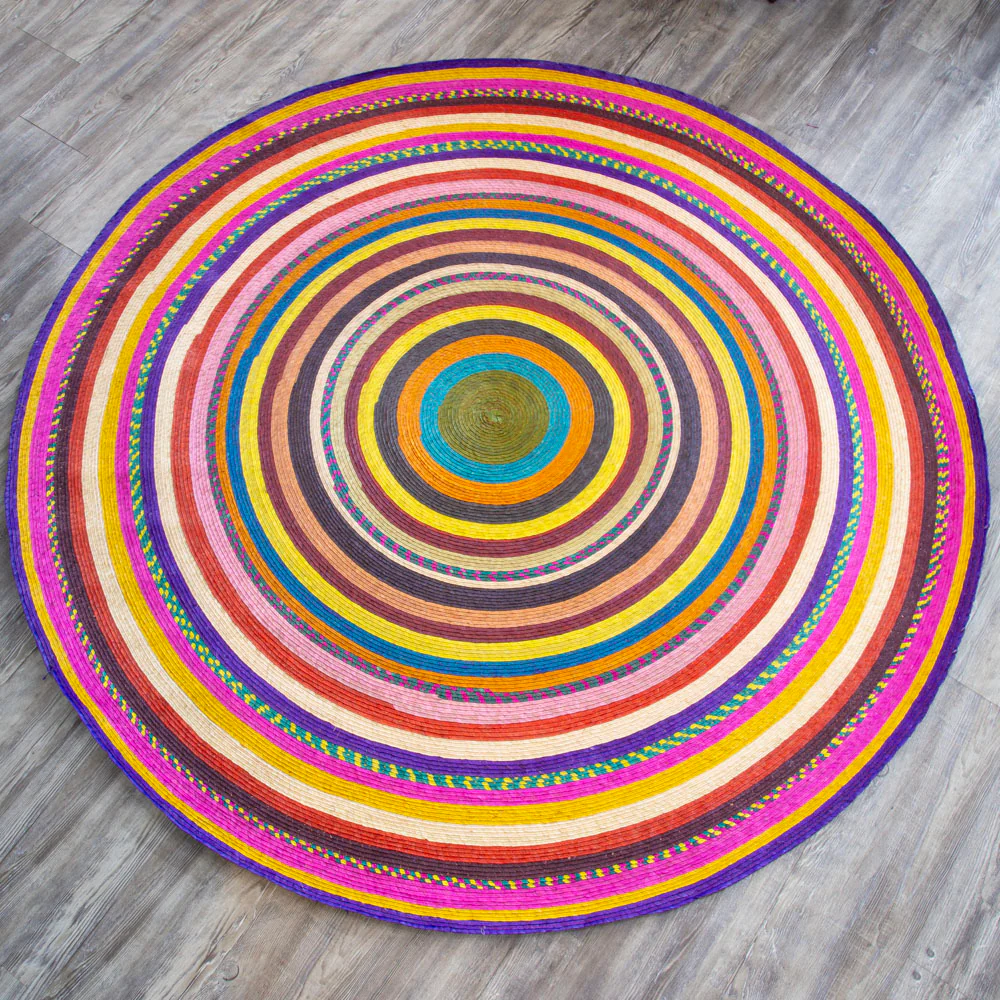Handwoven Palm Round Area Rug (59" diameter) - Image 14