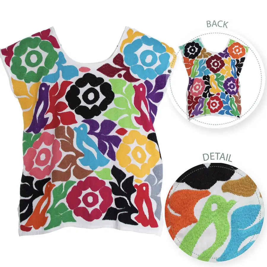 Jalapa Full Embroidery Huipil Blouse - Image 10