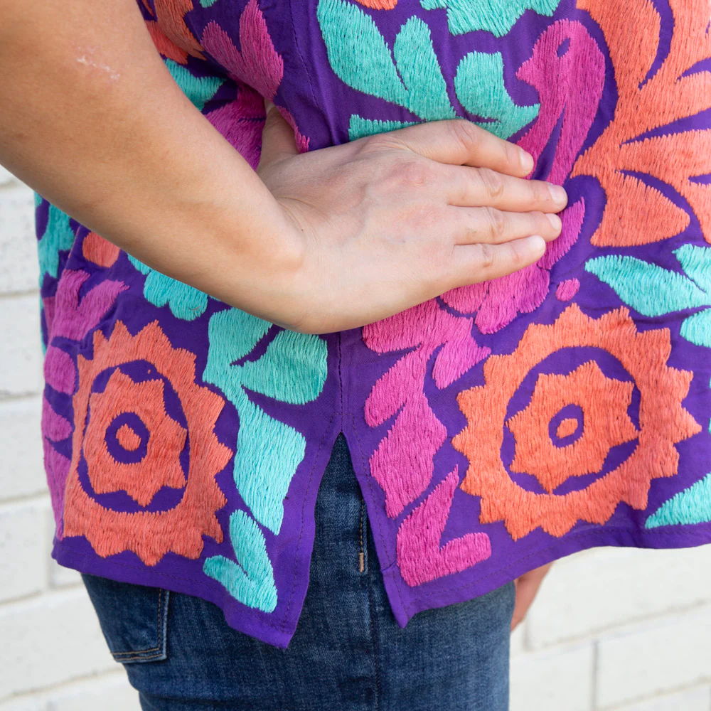 Jalapa Full Embroidery Huipil Blouse - Image 3