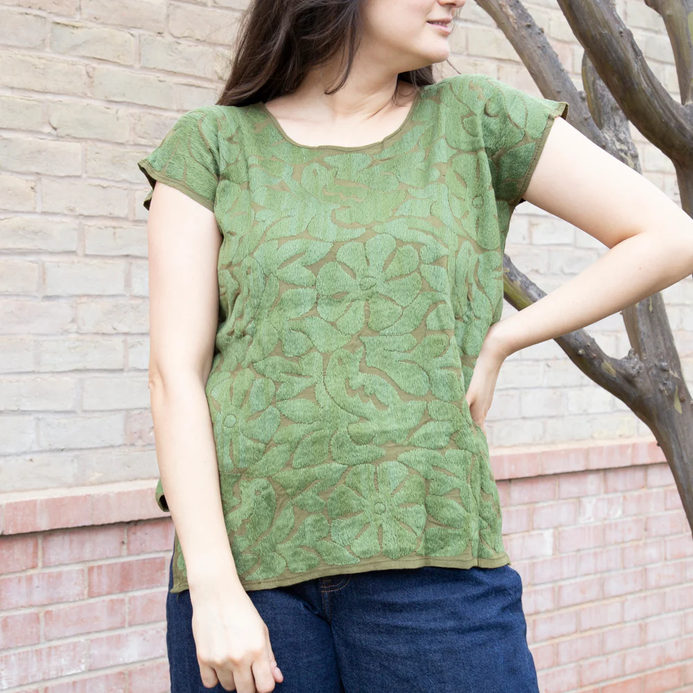 Jalapa Full Embroidery Huipil Blouse - Image 6