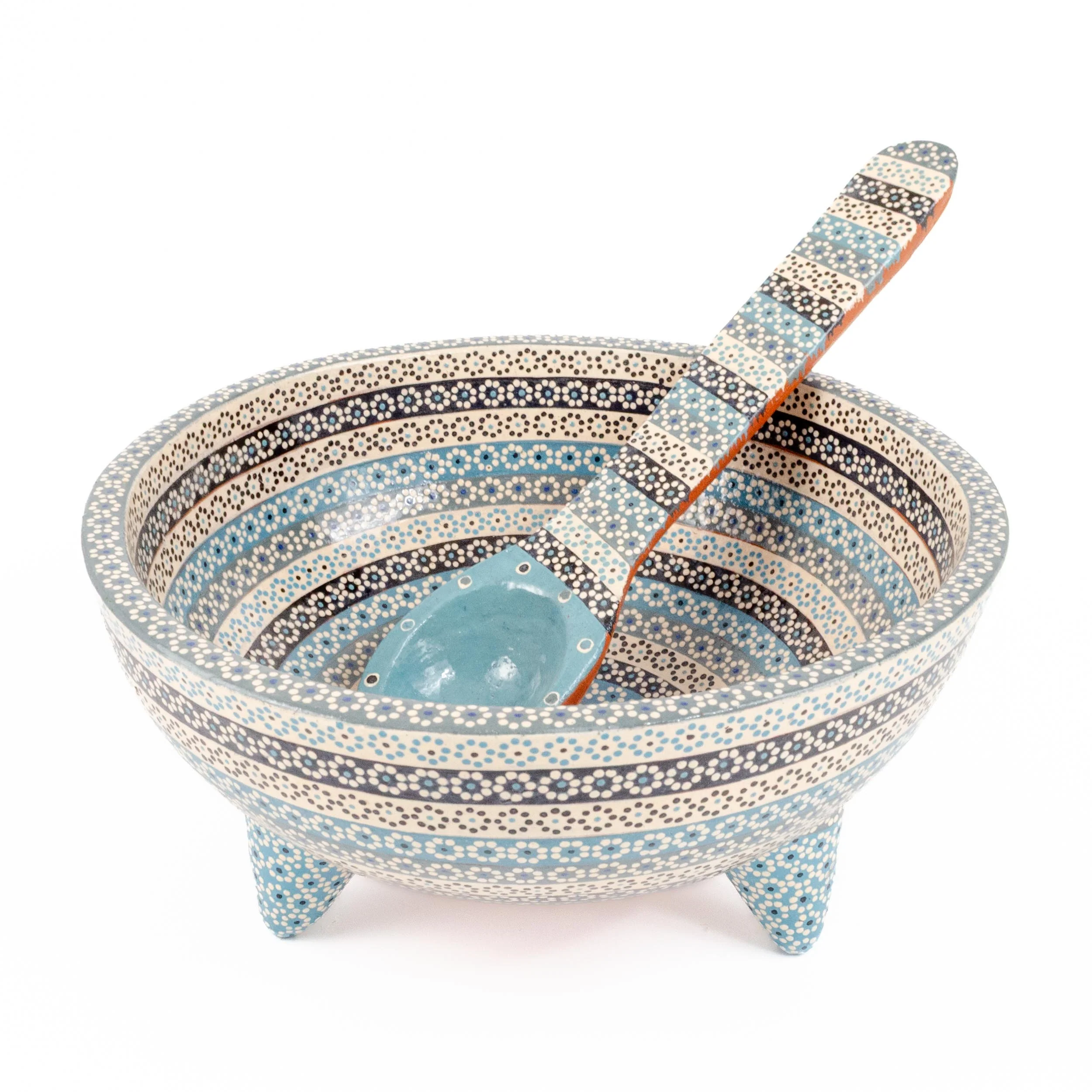 Large Capula Clay Molcajete Bowl and Matching Spoon - Image 11