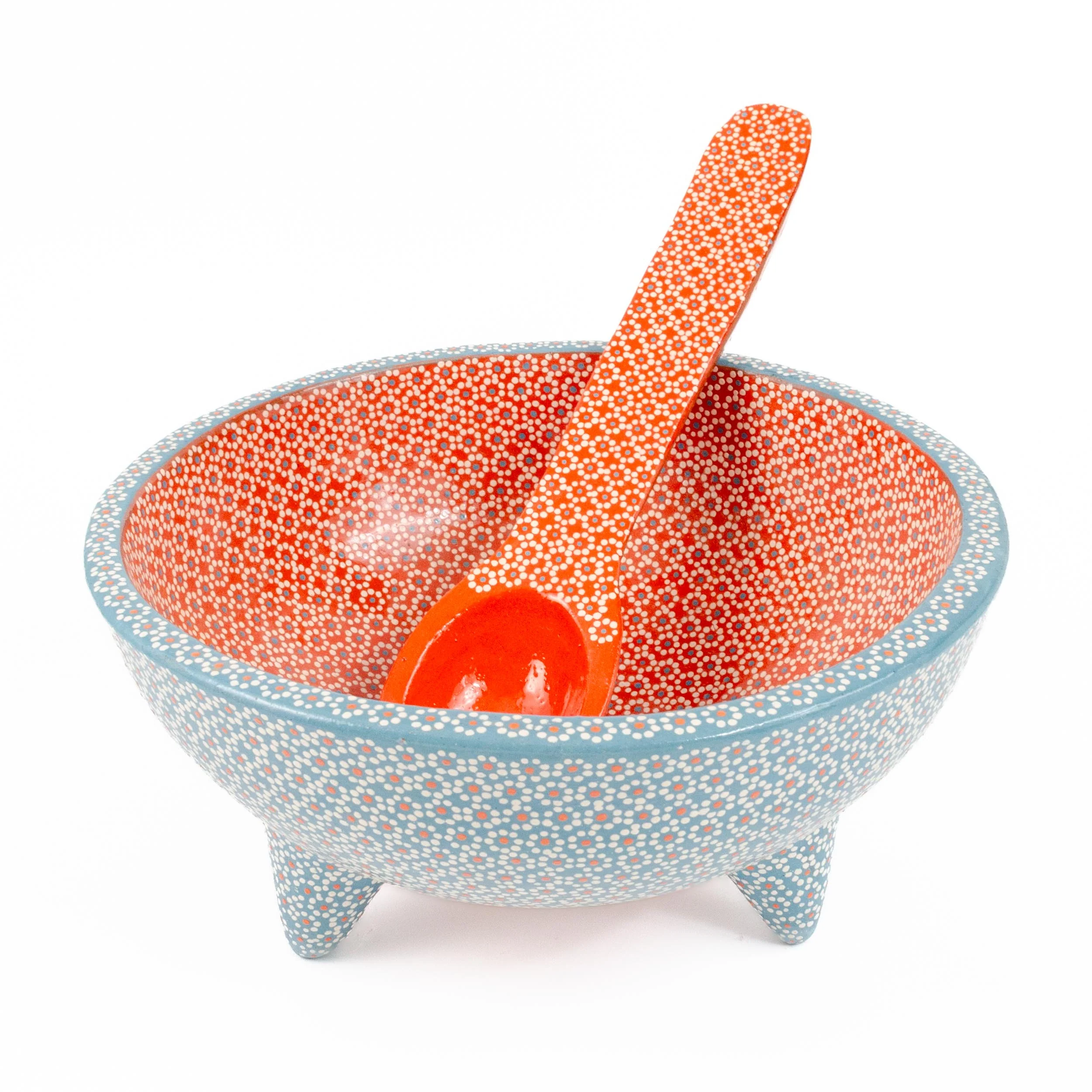 Large Capula Clay Molcajete Bowl and Matching Spoon - Image 12