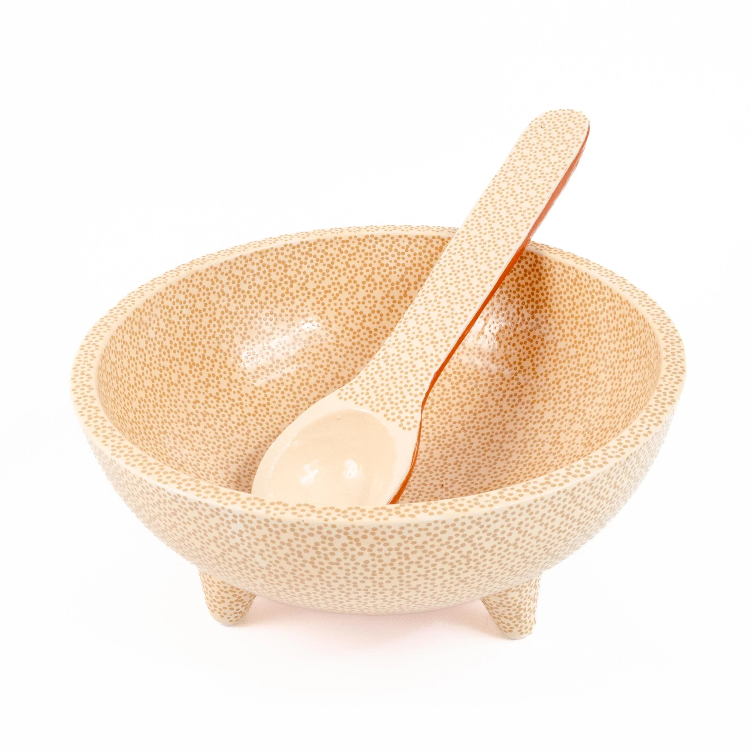 Large Capula Clay Molcajete Bowl and Matching Spoon - Image 13