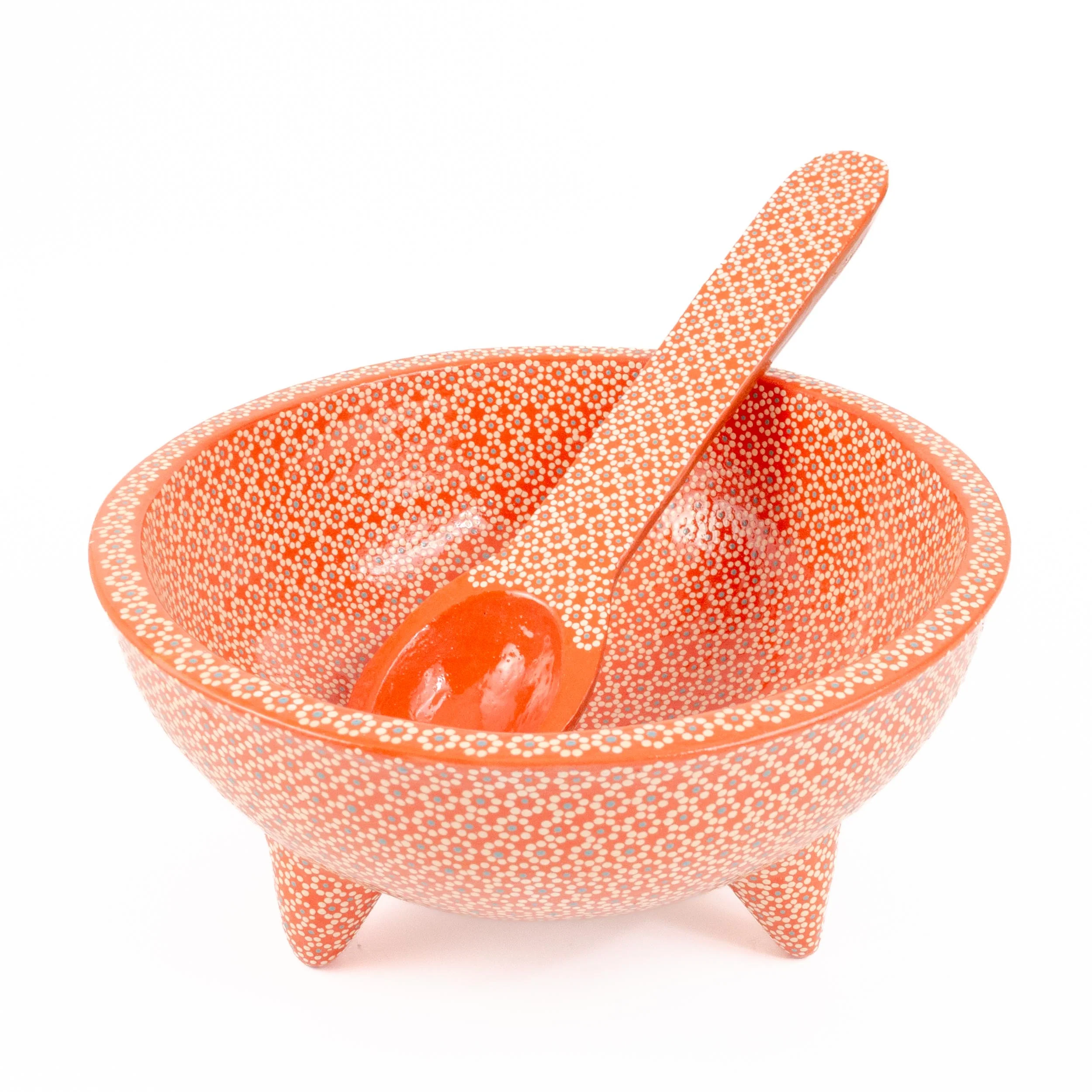 Large Capula Clay Molcajete Bowl and Matching Spoon - Image 15