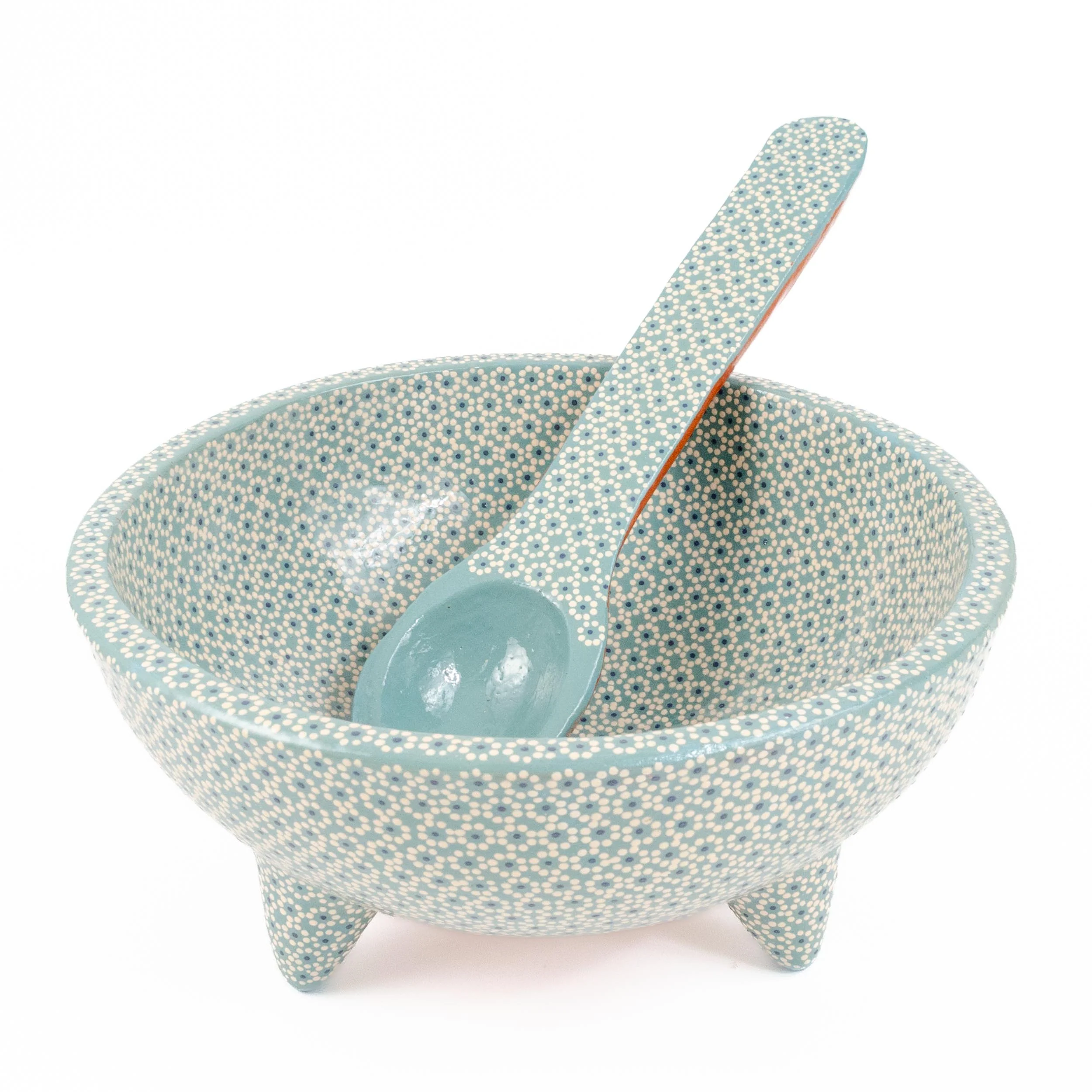 Large Capula Clay Molcajete Bowl and Matching Spoon - Image 16