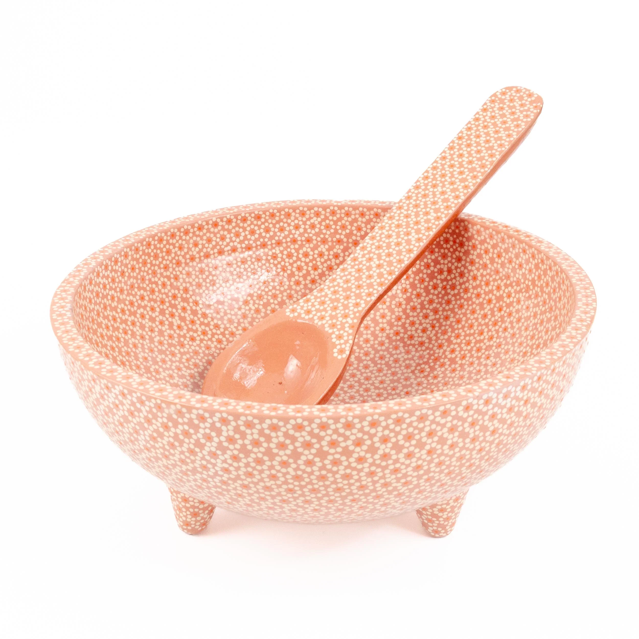 Large Capula Clay Molcajete Bowl and Matching Spoon - Image 20