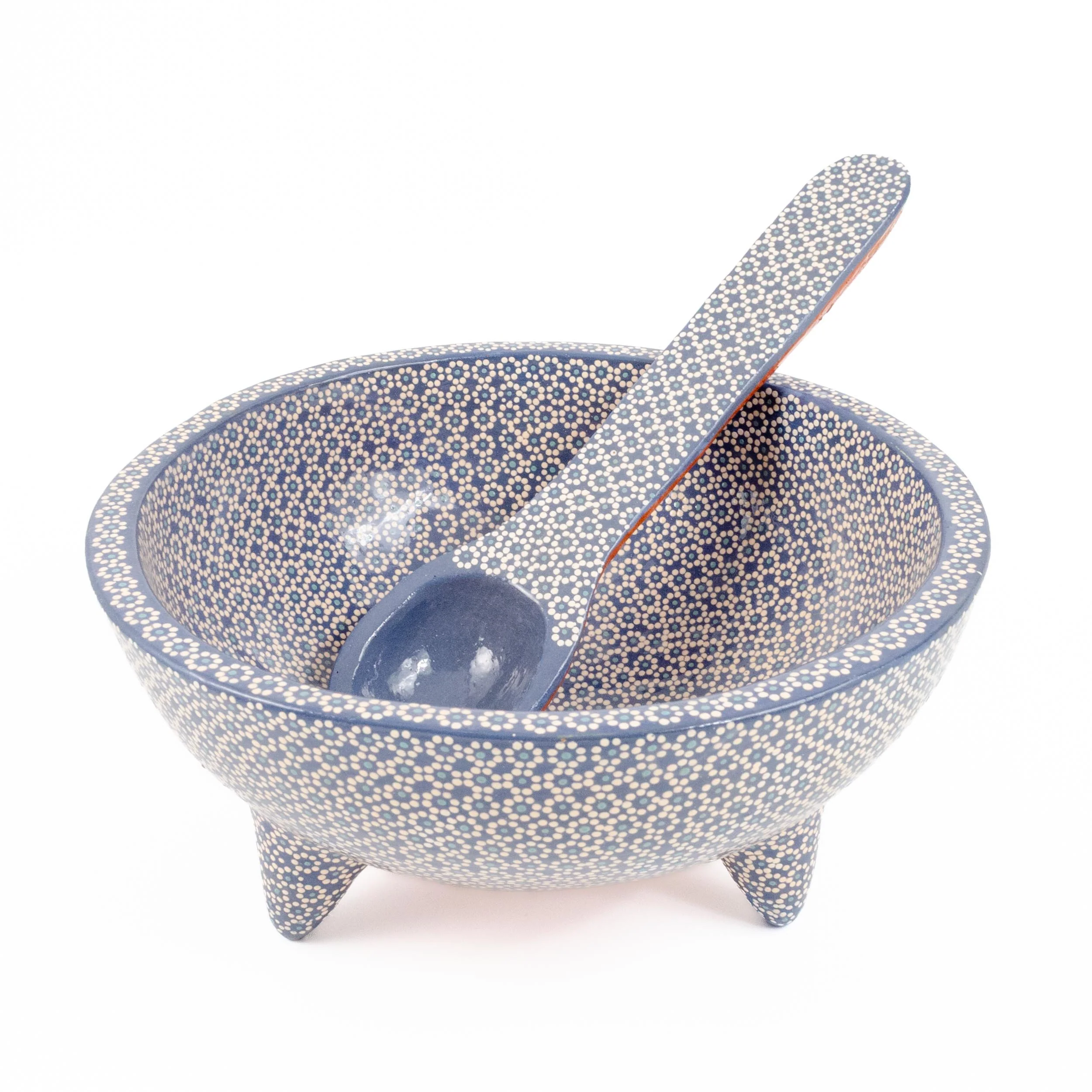 Large Capula Clay Molcajete Bowl and Matching Spoon - Image 21