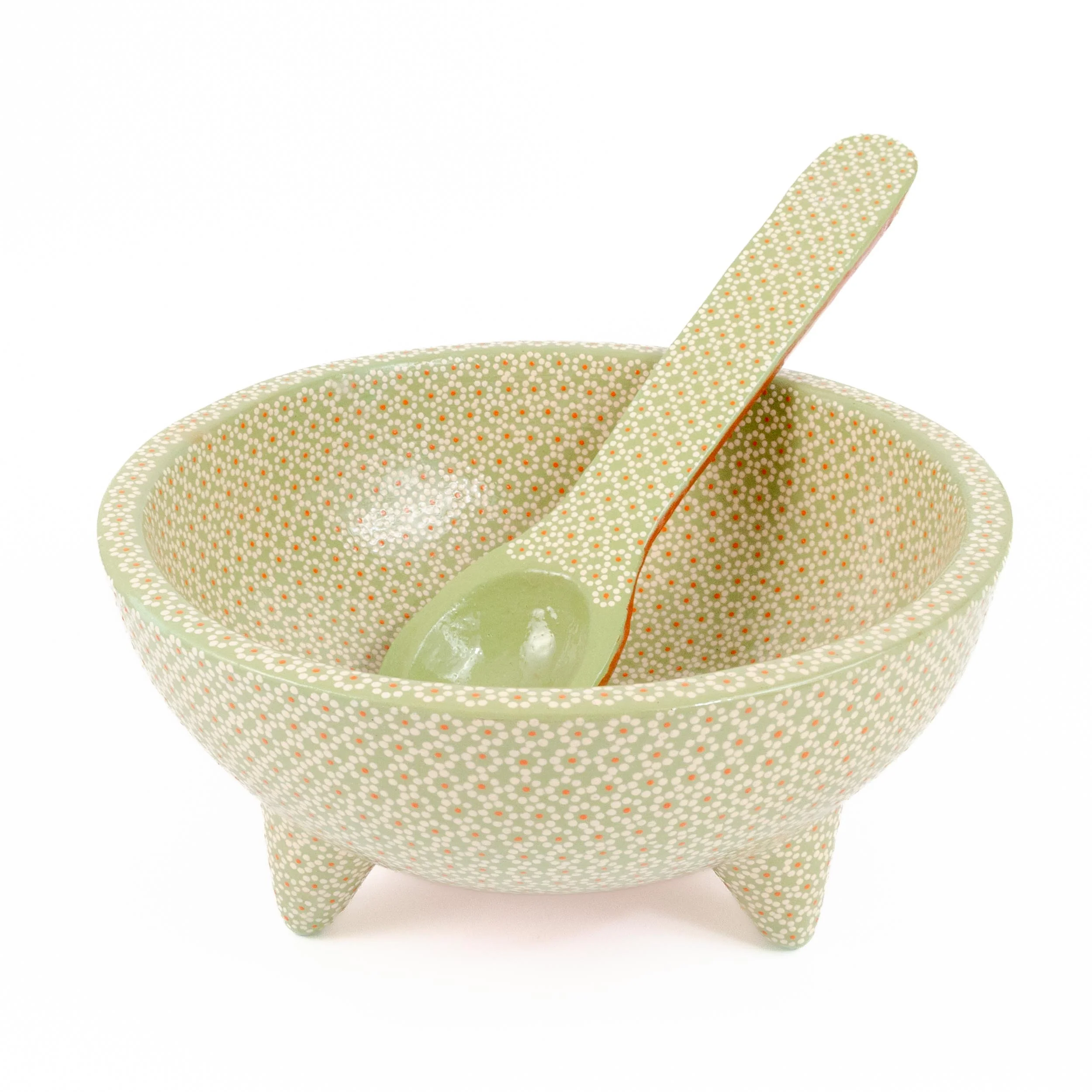 Large Capula Clay Molcajete Bowl and Matching Spoon - Image 22