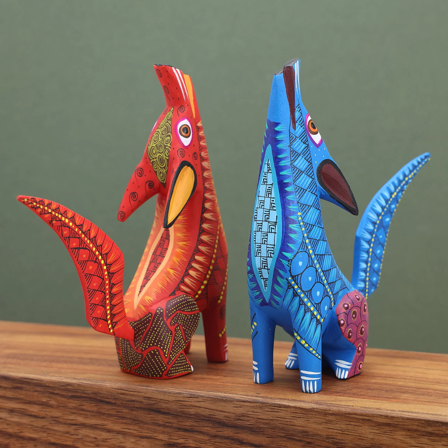 X-Large Coyote Alebrije with Frets - Image 3