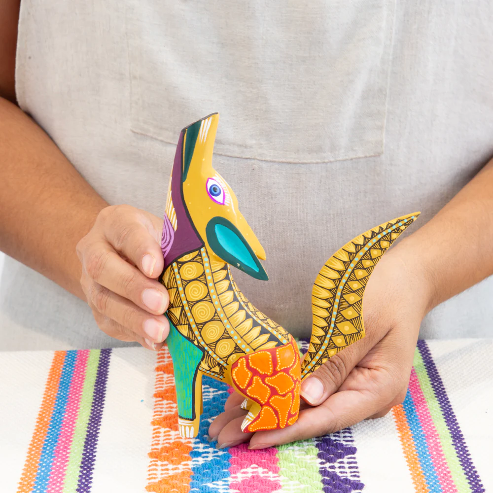 X-Large Coyote Alebrije with Frets - Image 4