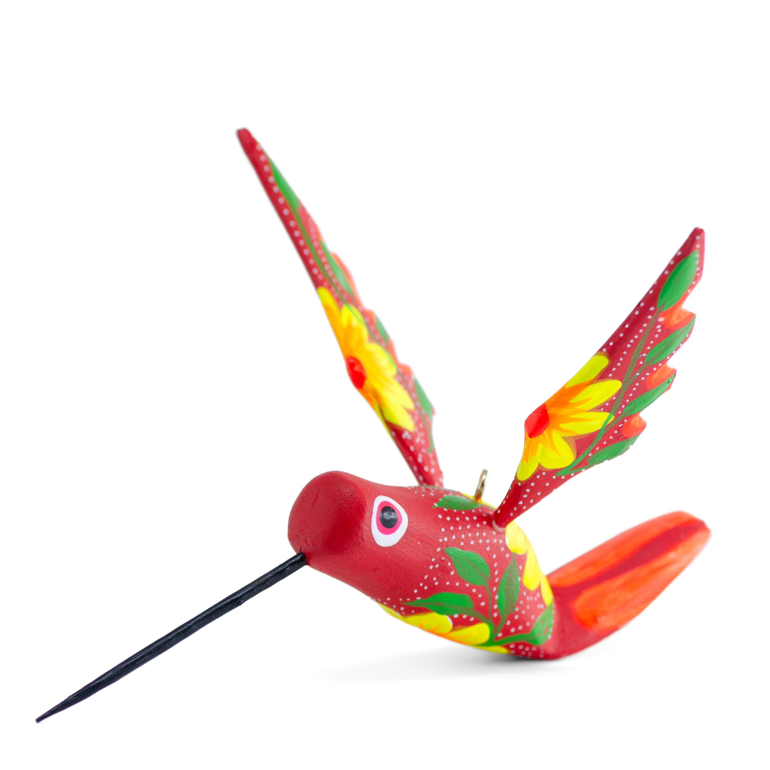 Large Hand Painted Hummingbird Wooden Figurine - Image 12