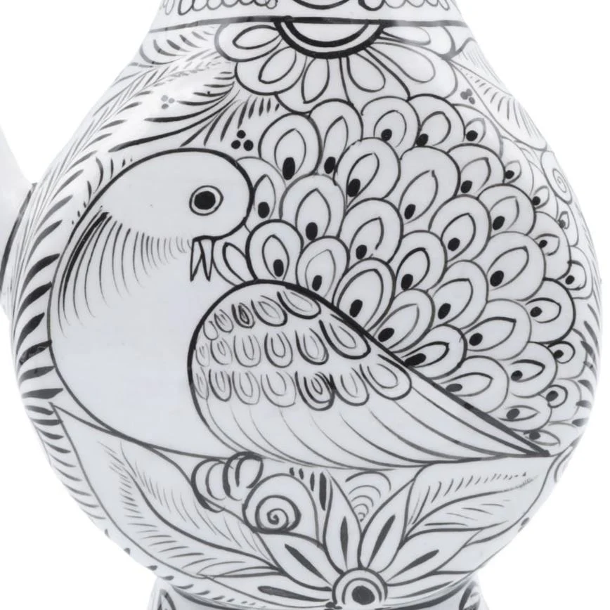 Large Hand-Painted Xalitla Clay Pitcher - Image 12