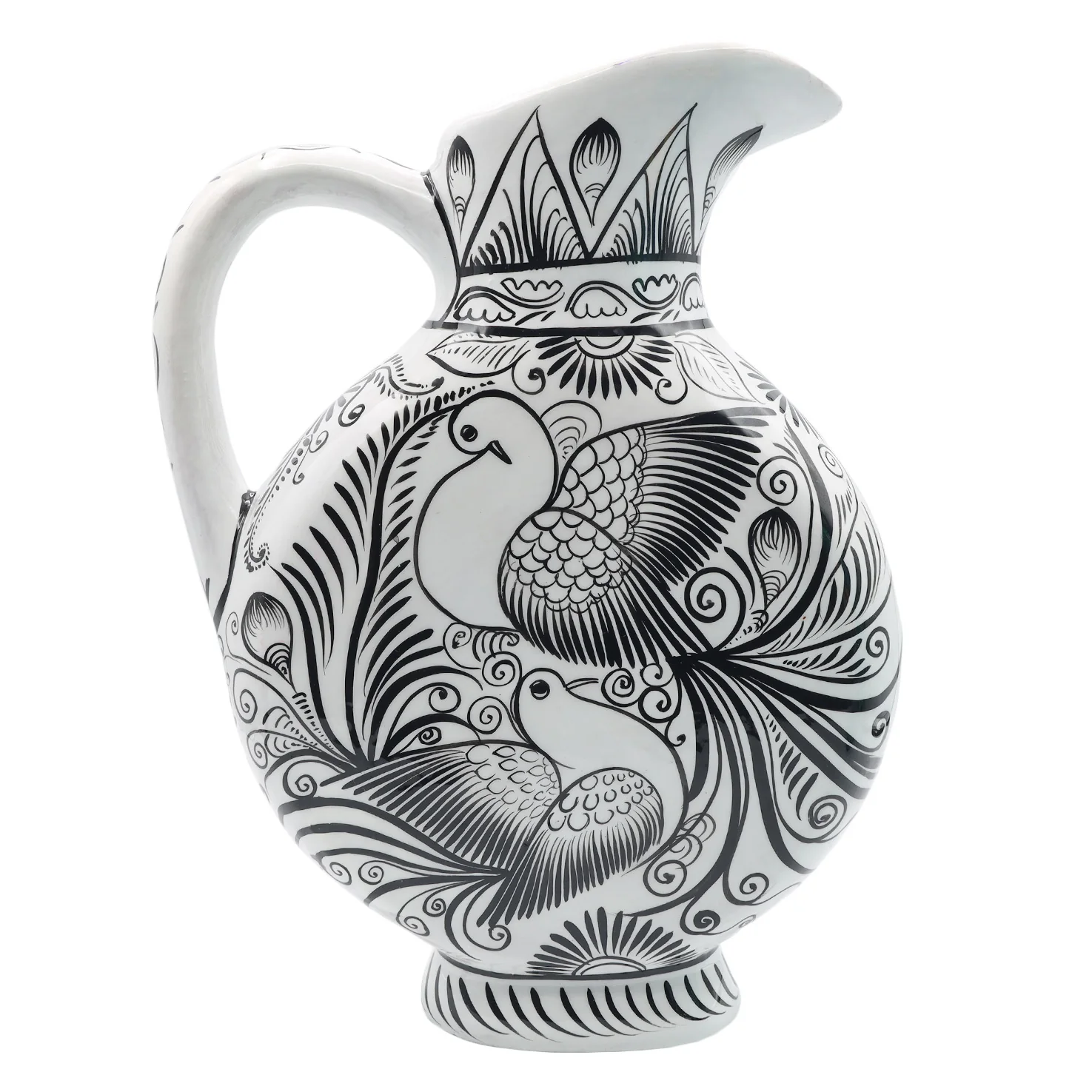 Large Hand-Painted Xalitla Clay Pitcher - Image 14