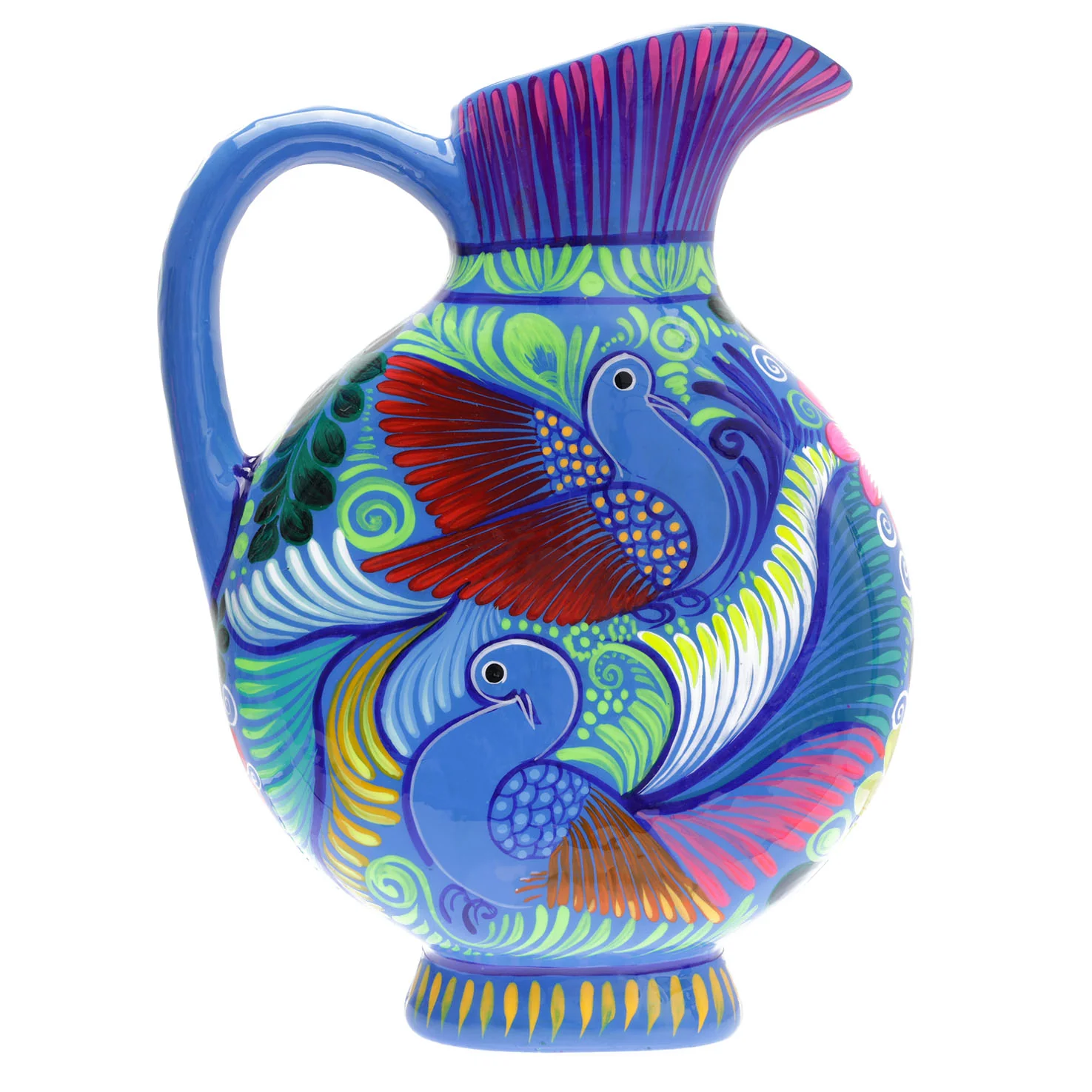 Large Hand-Painted Xalitla Clay Pitcher - Image 4