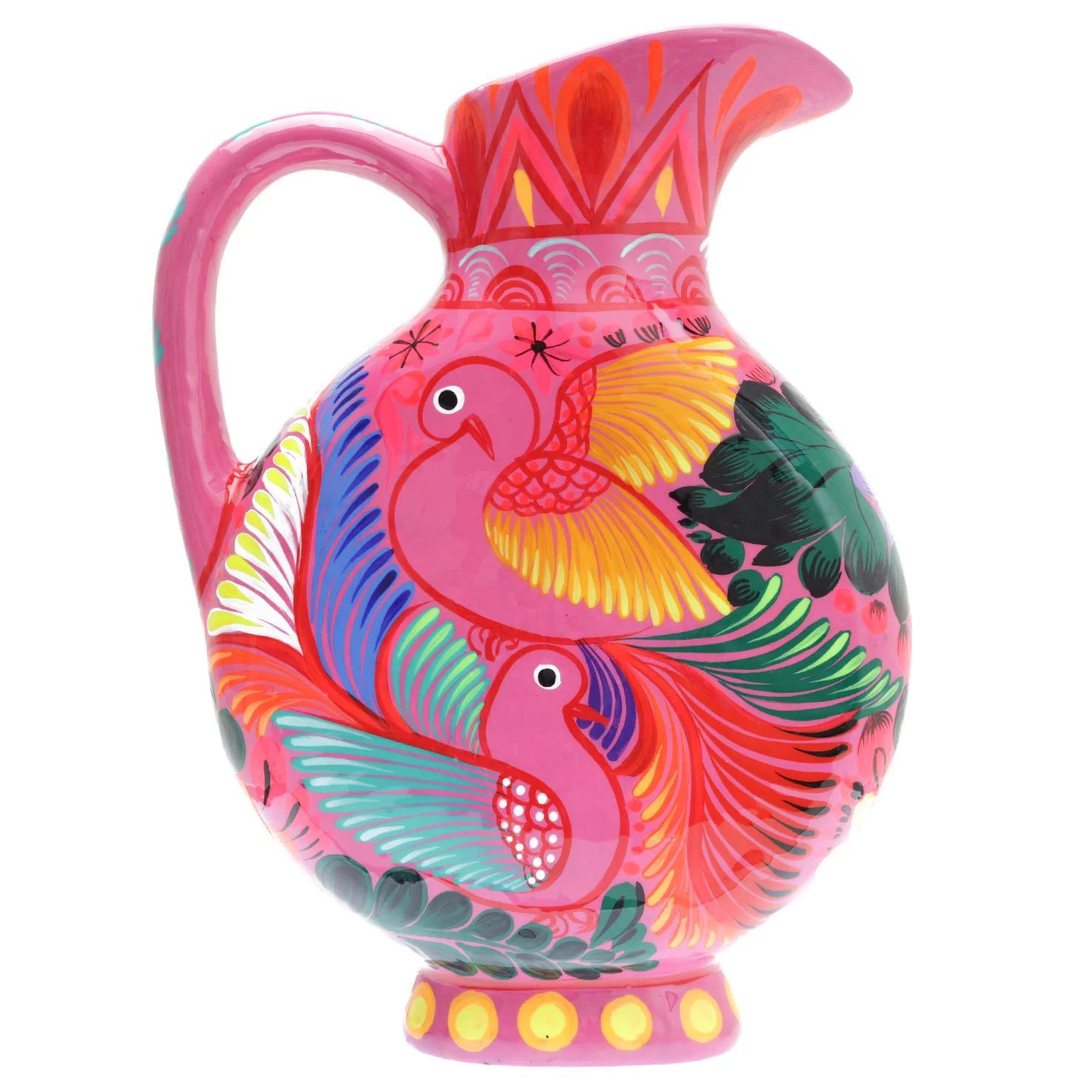 Large Hand-Painted Xalitla Clay Pitcher - Image 5