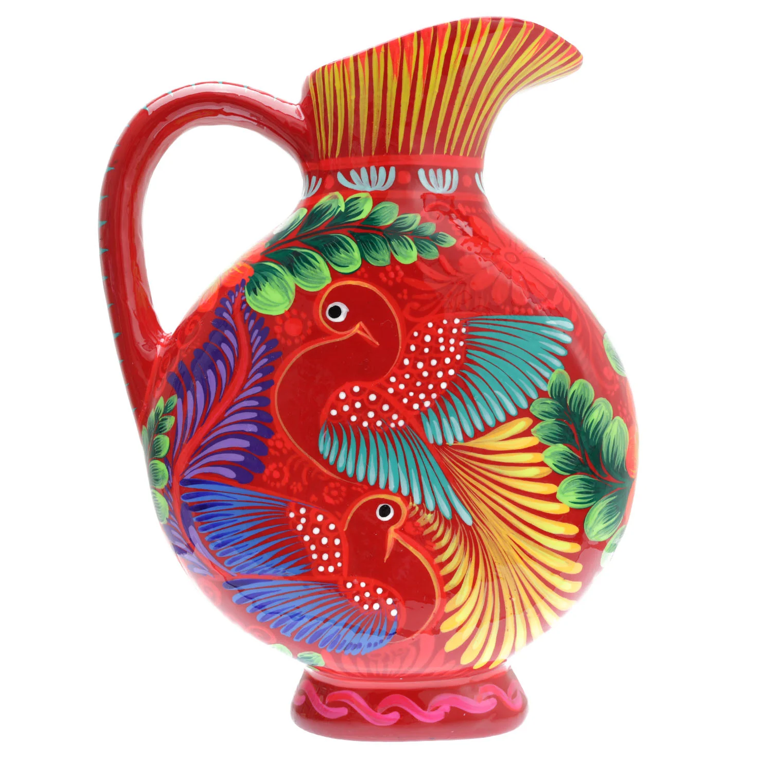 Large Hand-Painted Xalitla Clay Pitcher - Image 7