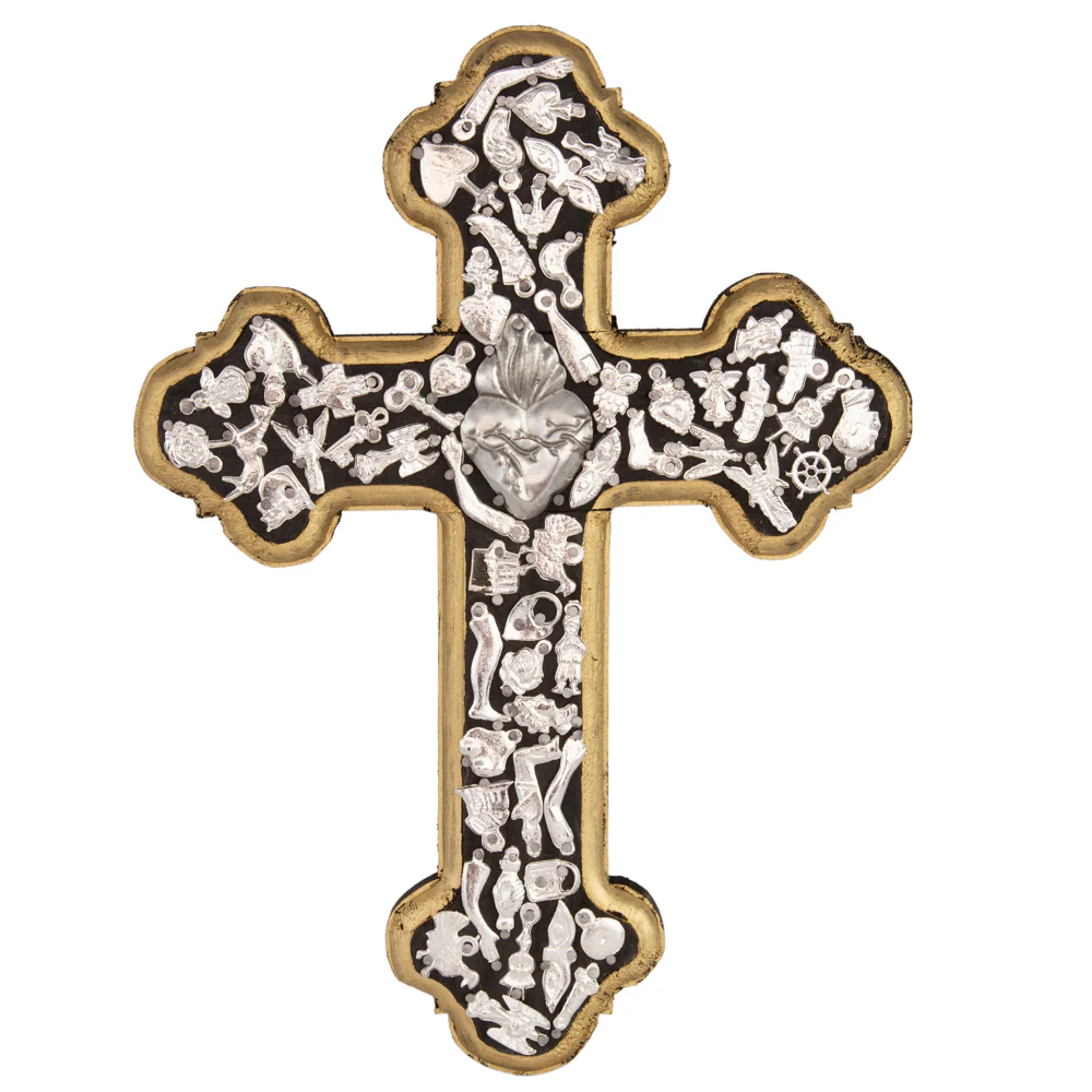 Wooden Wall Cross with Milagritos, Large - Image 10