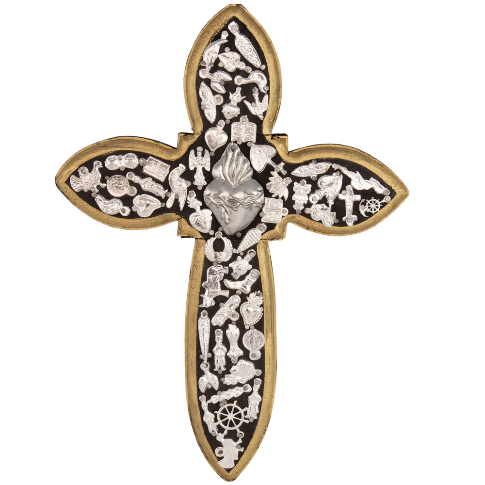 Wooden Wall Cross with Milagritos, Large - Image 11